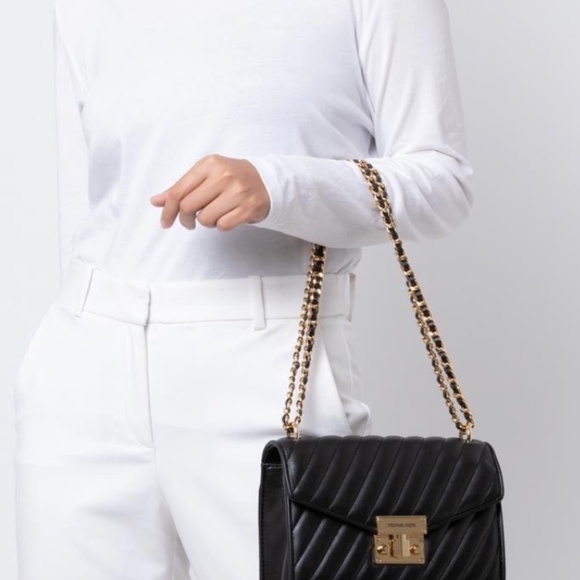 Michael Kors Rose Medium Quilted Shoulder Bag - Picture 6 of 6